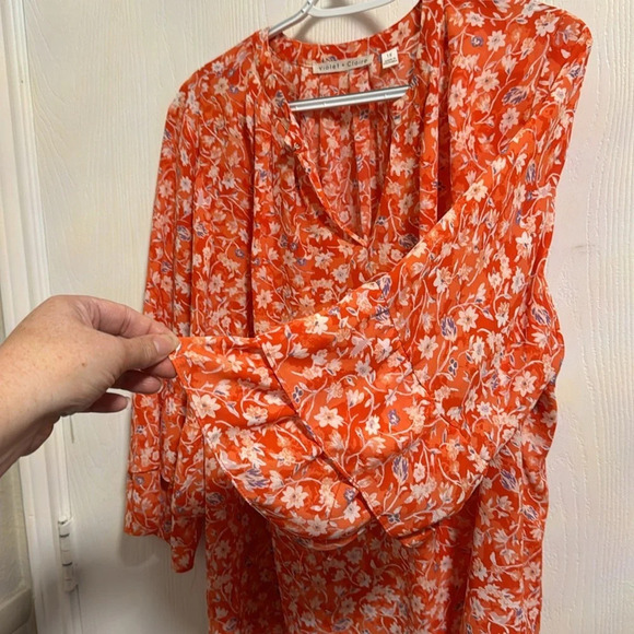 Violet+Claire Women’s Floral Spring Business Casual Blouse Size 1X 3/4 Sleeve - Picture 6 of 6